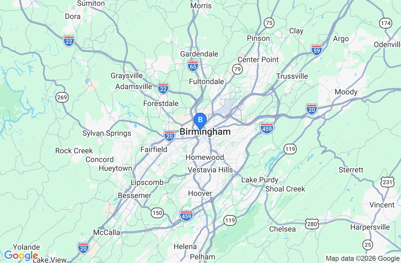 Birmingham, AL market map accent